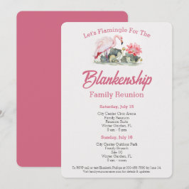 Convite Personalização de Evento Flamingo Art de Reunião F