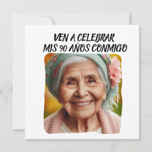 Convite Personalização de Foto: 90 Años