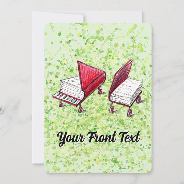 Convite Personalização De Rodas Musicais Whimsical Do Conh (Frente)