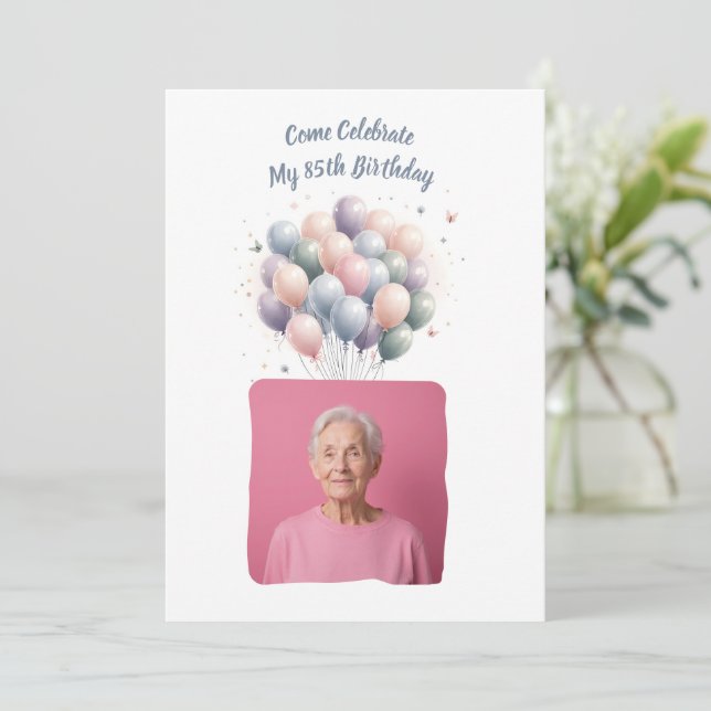 Convite Personalizada Foto 85 Anos Personalizada (Em pé/Frente)