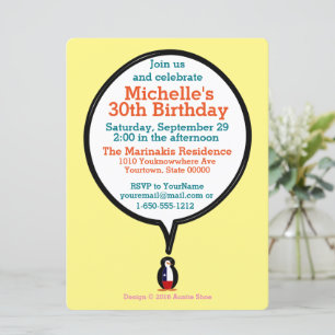 Convite Personalizada Sra. Penguin