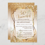 Convite Personalizado - 50º Aniversário Dourado de Casamen<br><div class="desc">Ordem Personalizada - 50º Convites de festas DOURADOS de Aniversário de Casamento com Glitter prontos para personalizar. Escolha entre vários tipos de papel e/ou forma diferentes para atender às suas necessidades. ⭐ Este Produto é 100% Personalizável. Gráficos e/ou texto podem ser adicionados, excluídos, movidos, redimensionados, mudados, rodados etc... 99% dos...</div>