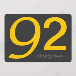 Convite Personalizado 92.º Aniversário para Carvão