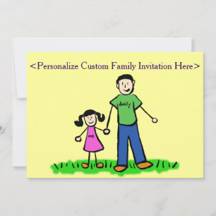 Convite Personalizado À Arte Da Família Da Filha