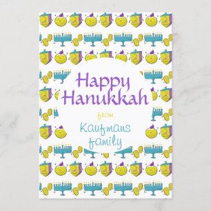 Convite Personalizado adicione seu nome Hanukkah, um cart