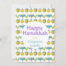 Convite Personalizado adicione seu nome Hanukkah, um cartã