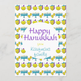 Convite Personalizado adicione seu nome Hanukkah, um cartã