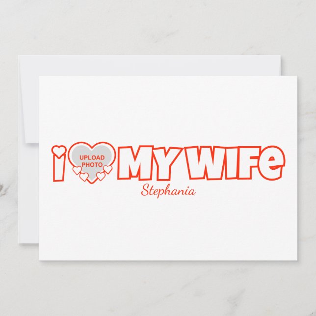 Convite Personalizado Amo Minha Esposa - Adicionar Nome e  (Frente)