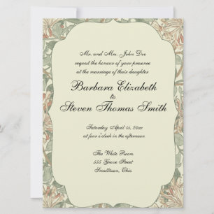 Convite Personalizado Antiquado de Honeysuckle de 