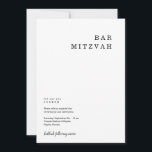 Convite Personalizado ao Bar Minimalista Mitzvah<br><div class="desc">Um design moderno e minimalista para seus convites para o Bar Mitzvah. Além disso, há muito espaço para mais informações para que você possa usar este layout como um convite completo, se desejar, e incluir detalhes para qualquer celebração adicional. No entanto, a coordenação de cartões de inserção e outros itens...</div>