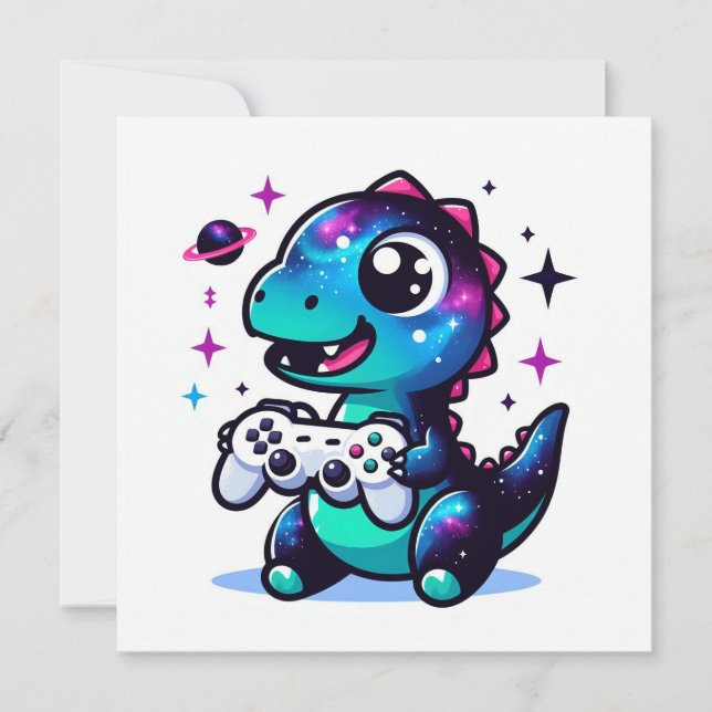 Convite personalizado ao dinossauro para jogadores (Frente)