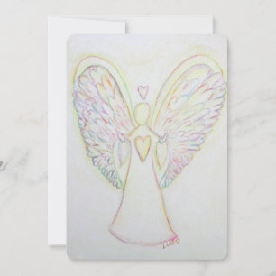 Convite Personalizado Arte Anjo Corações Arco-Íris