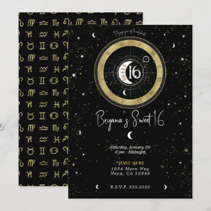 Convite Personalizado Astrologia Sol e Lua Signo Doze Anos