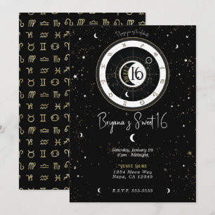 Convite Personalizado Astrologia Sol e Lua Signo Doze Anos