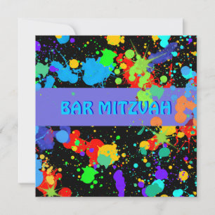 Convite Personalizado, Azul, Pintor Roxo, Bar Mitzvah