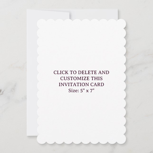 Convite Personalizado Branco Ondulado 5" x 7" Plan (Frente)