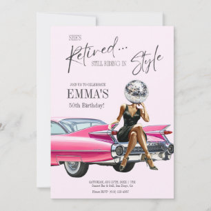 Convite Personalizado Cadillac Rosa Aposentado