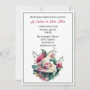 Convite Personalizado Colorido Piano Considerando