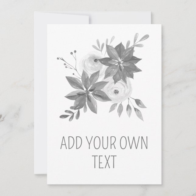 Convite Personalizado com Aquarela Prateada Elegan (Frente)