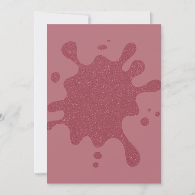 Convite Personalizado com Brilho Dourado Rosa (Frente)