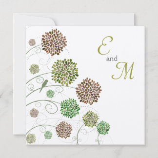 Convite personalizado da dália do casamento ouro