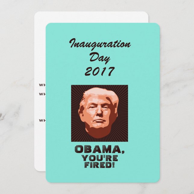 Convite Personalizado da Inauguração do Trump 2017 (Frente/Verso)