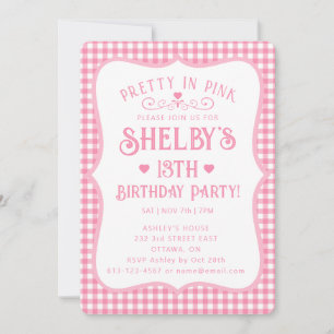 Convite Personalizado de 13º Aniversário em Xadrez