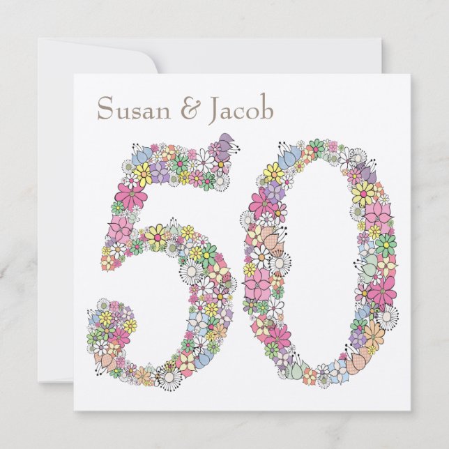 Convite Personalizado de 50 Anos de Casamento (Frente)