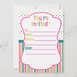 Convite personalizado de aniversário colorido