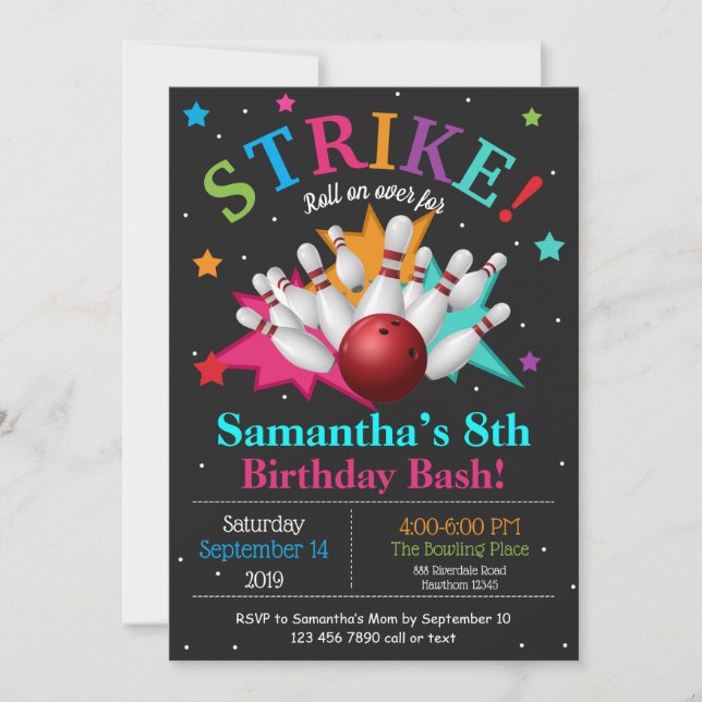 Convite Personalizado de Aniversário com Pino de B (Frente)