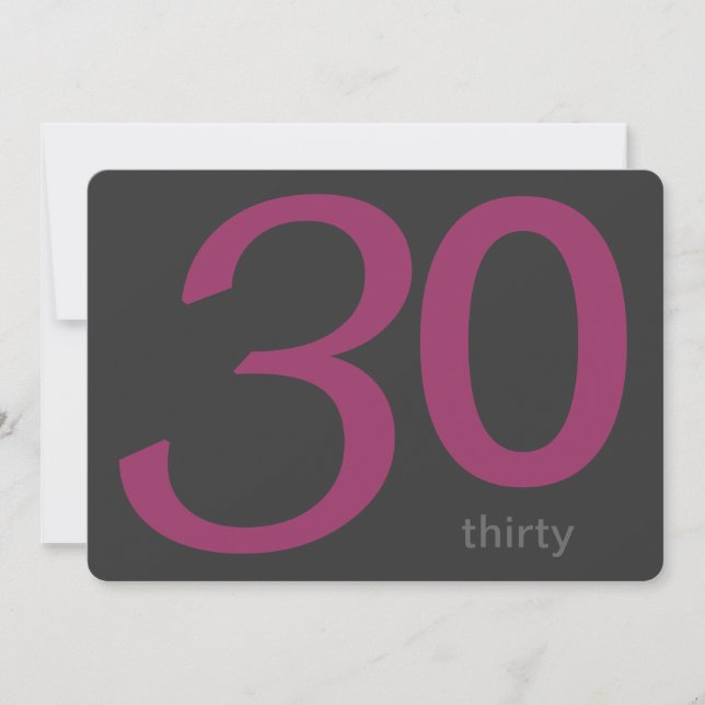 Convite Personalizado de aniversário de 30 anos de (Frente)