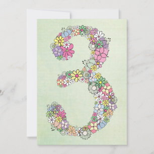 Convite Personalizado De aniversário de 3 anos De