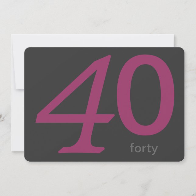 Convite Personalizado de aniversário de 40 anos de (Frente)