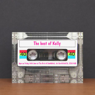 Convite Personalizado de aniversário de 40 anos de fita c