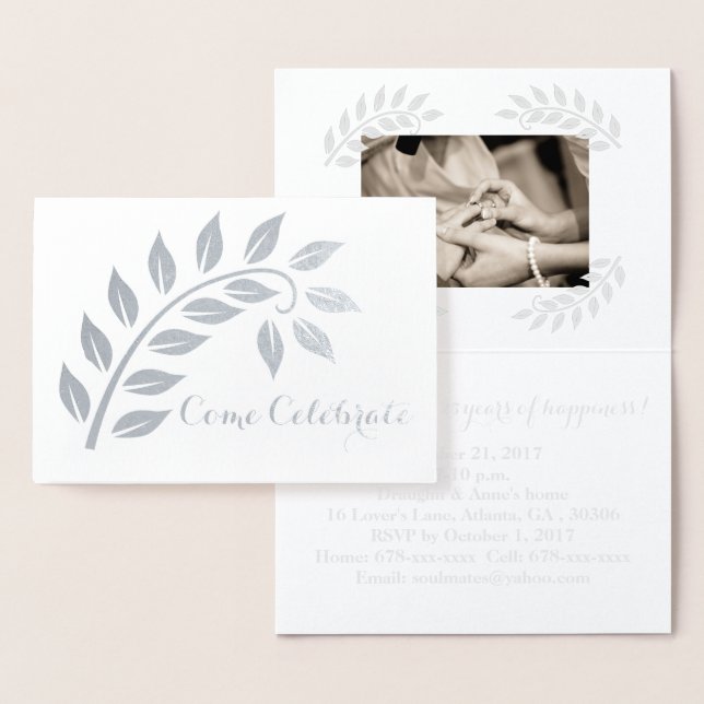 Convite Personalizado de Aniversário de Bodas de P (Exibição)