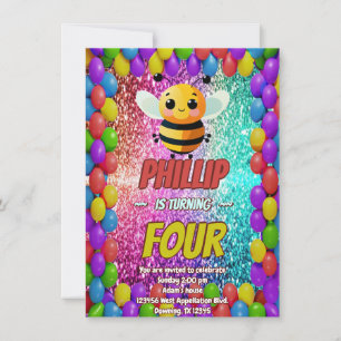 Convite personalizado de aniversário de caracteres