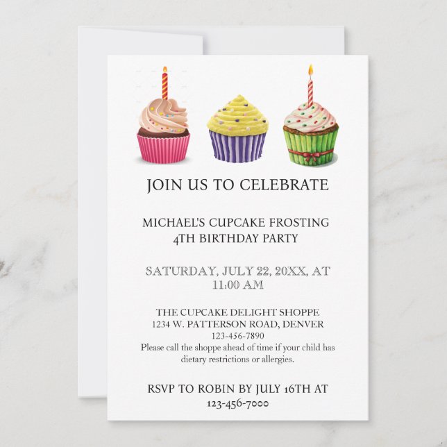 Convite personalizado de aniversário de Michael (Frente)