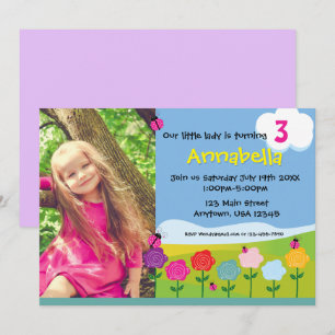 Convite Personalizado de Aniversário Florais da La