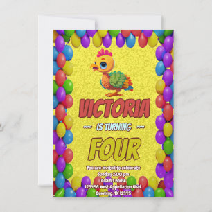 Convite Personalizado de Aniversário Turquia Único