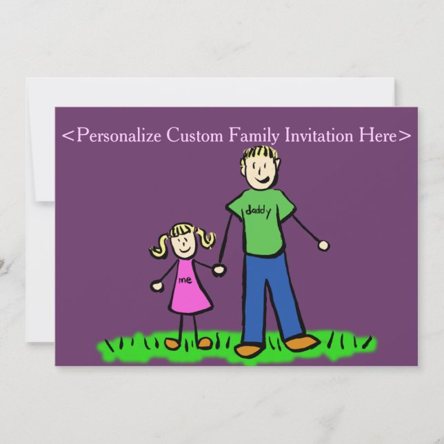 Convite Personalizado De Arte Da Família Padre Dau (Frente)