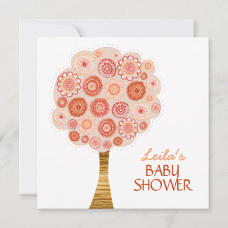 Convite Personalizado De Árvore De Flor Laranja De