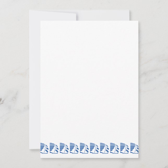 Convite Personalizado de Barcos de Navegação Azul (Frente)