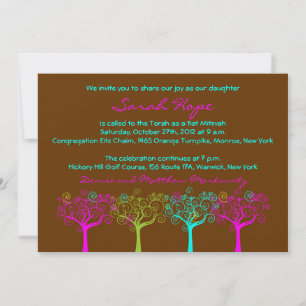 Convite Personalizado De Bat Mitzvah, Sarah Hope