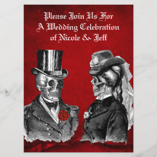 Convite Personalizado de Casal de Caveira de Casam