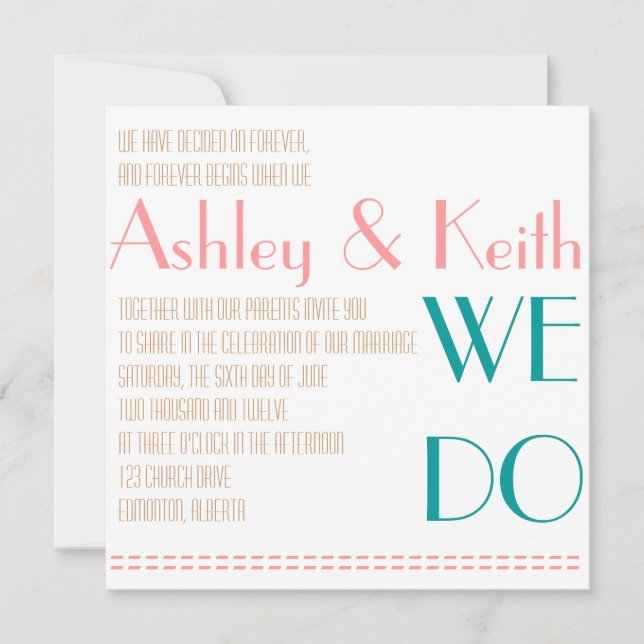 Convite Personalizado De Casamento Branco Clássico (Frente)