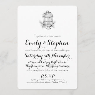 Convite Personalizado de Casamento de Birdcage Clá