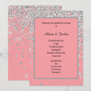 CONVITE PERSONALIZADO DE CASAMENTO DE CASAMENTO DE PINK SI