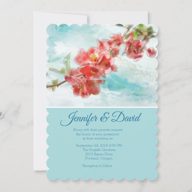 Convite Personalizado De Casamento De Fé Japonês (Frente)