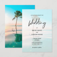 Convite Personalizado De Casamento De Foto Turquoi