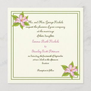 Convite personalizado de casamento de Lily rosa